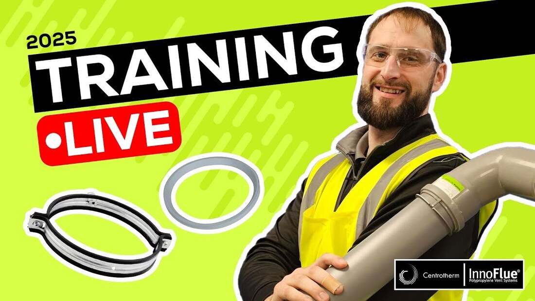 A smiling man in a high-visibility vest holding industrial equipment, next to graphics reading ‘2025 Training Live’ on a bright green background