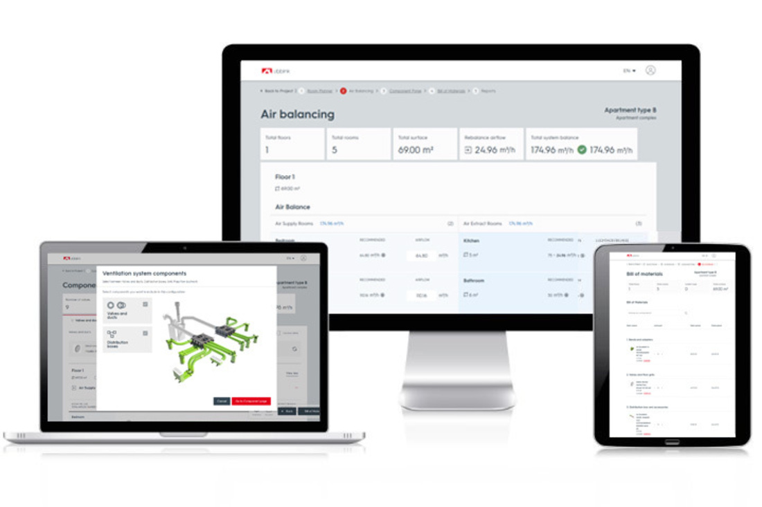 aerflux configurator on computer screen
